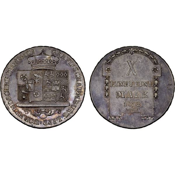 SCHAUMBURG-LIPPE: Georg Wilhelm, 1787-1807, AR thaler, 1802, AU