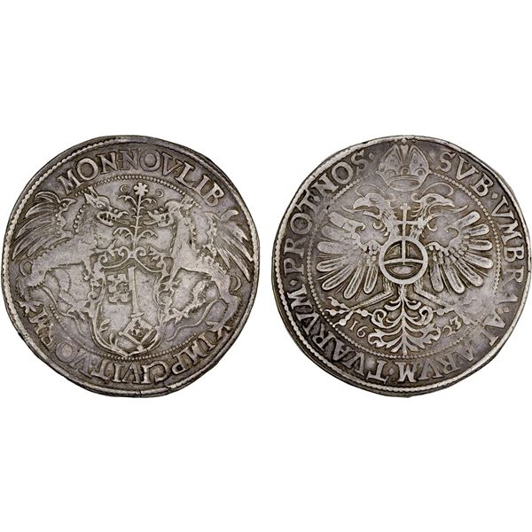 WORMS: Free City, AR thaler (27.20g), 1623, F-VF