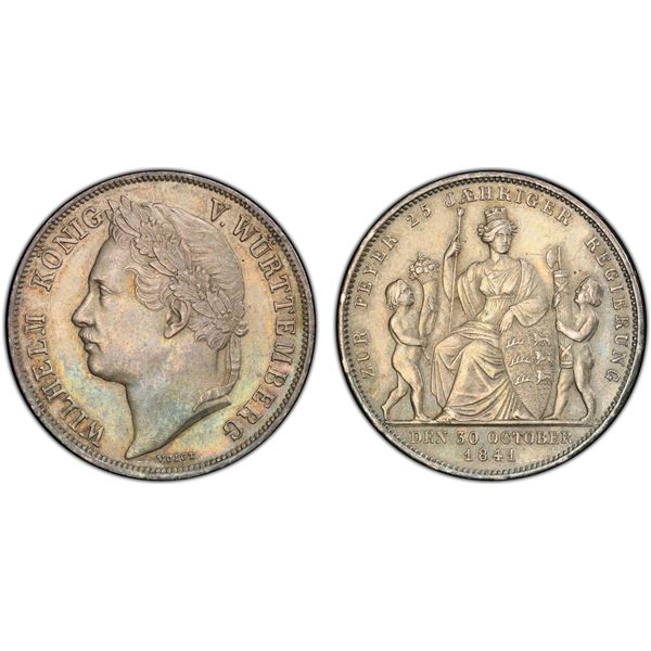 WÜRTTEMBERG: Wilhelm I, 1816-1864, AR gulden, 1818, PCGS MS63