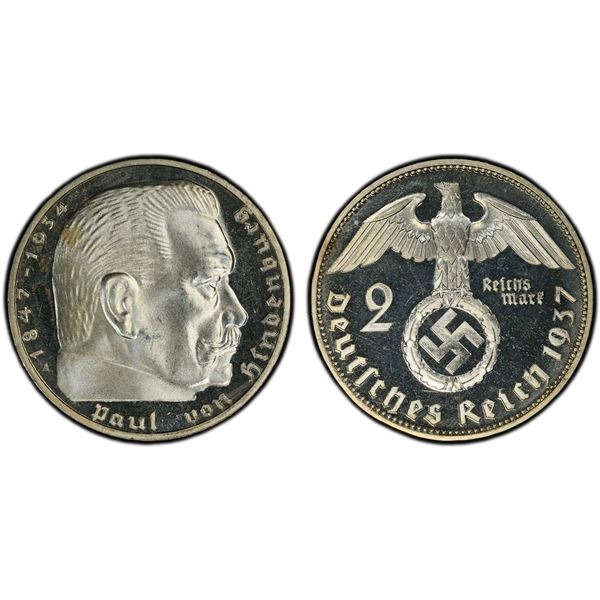 GERMANY: Third Reich, AR 2 reichsmark, 1937-A, PCGS Proof 65 CAM