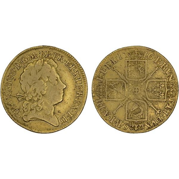 GREAT BRITAIN: George I, 1714-1727, AV guinea, 1716, Fine