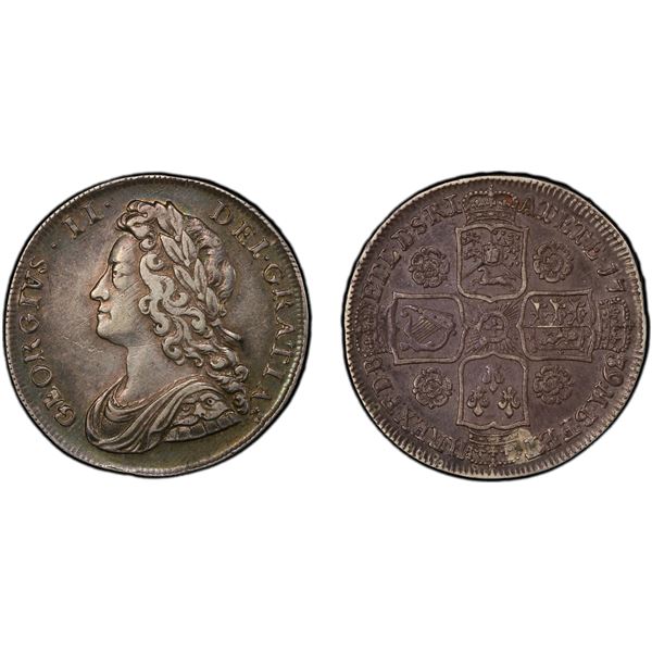 GREAT BRITAIN: George II, 1727-1760, AR halfcrown, 1739, PCGS EF45