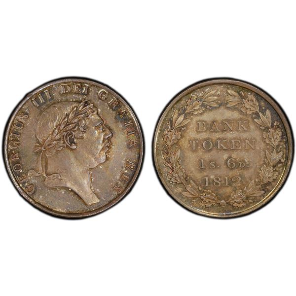 GREAT BRITAIN: George III, 1760-1820, AR 1 shilling 6 pence, 1812, PCGS MS64