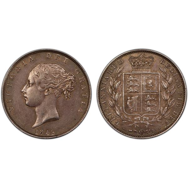 GREAT BRITAIN: Victoria, 1837-1901, AR halfcrown, 1846, PCGS AU50