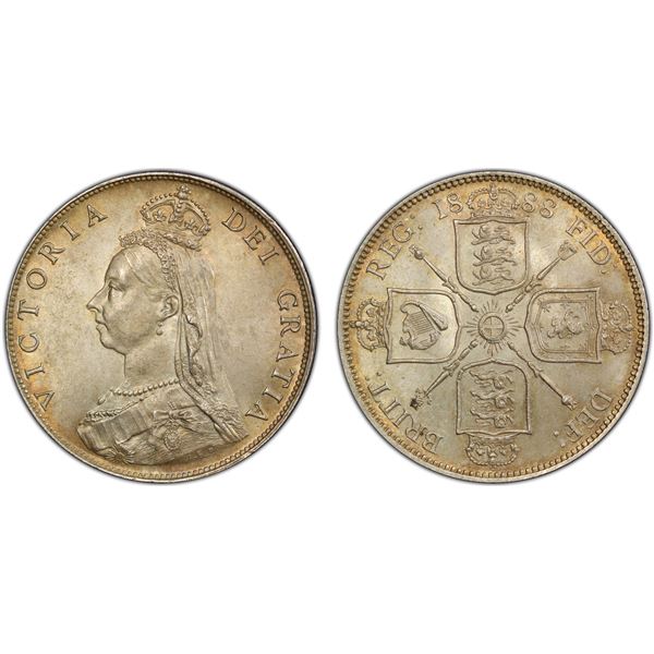GREAT BRITAIN: Victoria, 1837-1901, AR florin, 1888, PCGS MS62