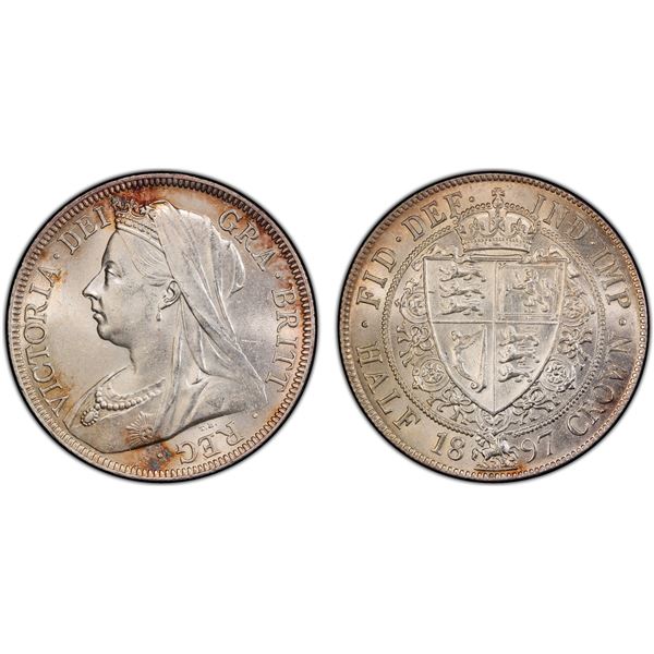 GREAT BRITAIN: Victoria, 1837-1901, AR halfcrown, 1897, PCGS MS63