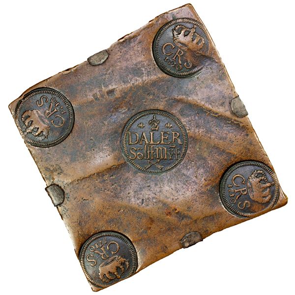 SWEDEN: Carl XII, 1697-1718, AE 1/2 daler S.M., 1710, F-VF