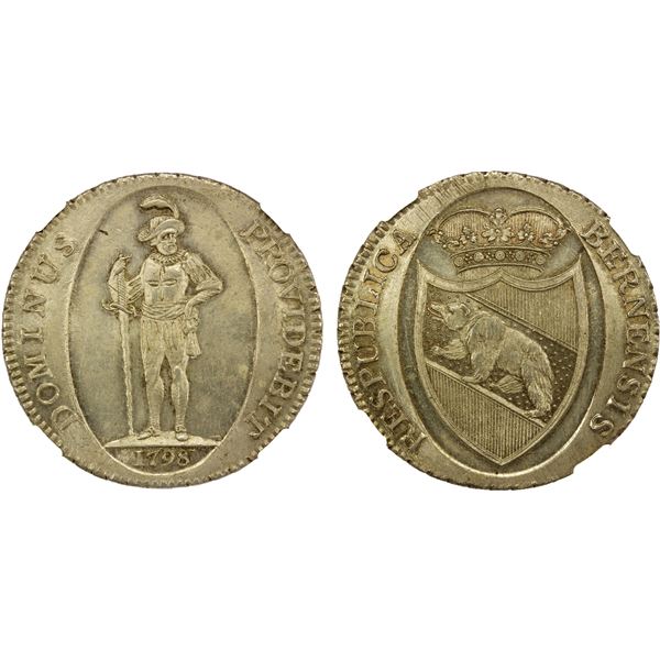 SWITZERLAND: BERN: Republic, AR thaler, 1790-A, NGC MS64