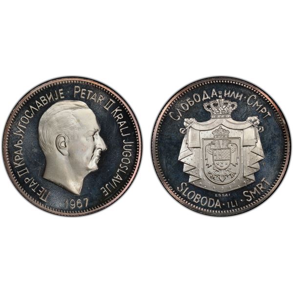 YUGOSLAVIA: Peter II, AR crown, 1967, PCGS Specimen 68