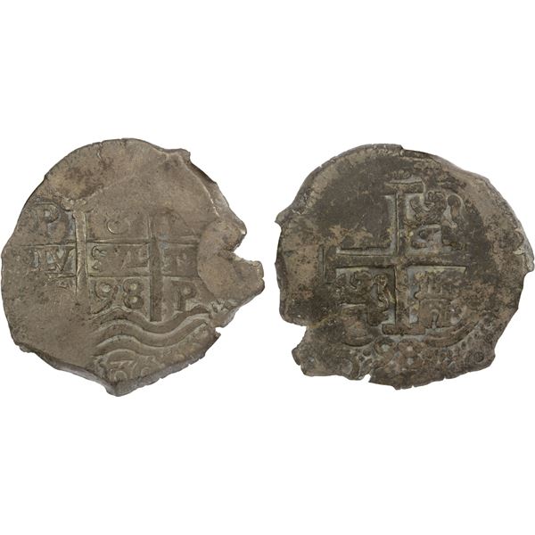 BOLIVIA: Carlos II, 1684-1701, AR 8 reales (27.05g), 1698, NGC EF40