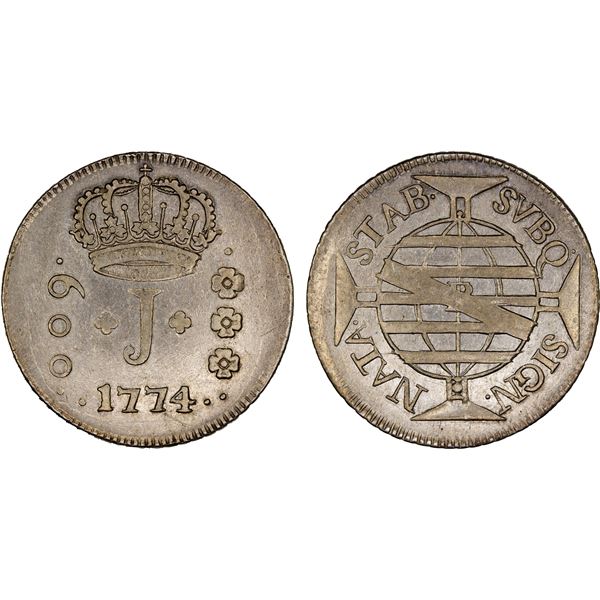 BRAZIL: Pedro I, 1822-1831, AR 600 reis, 1774, About XF