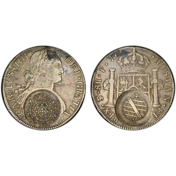 BRAZIL: MINAS GERAIS: Joao, as Prince Regent, 1799-1818, AR 960 reis, ND (1808), PCGS VF details