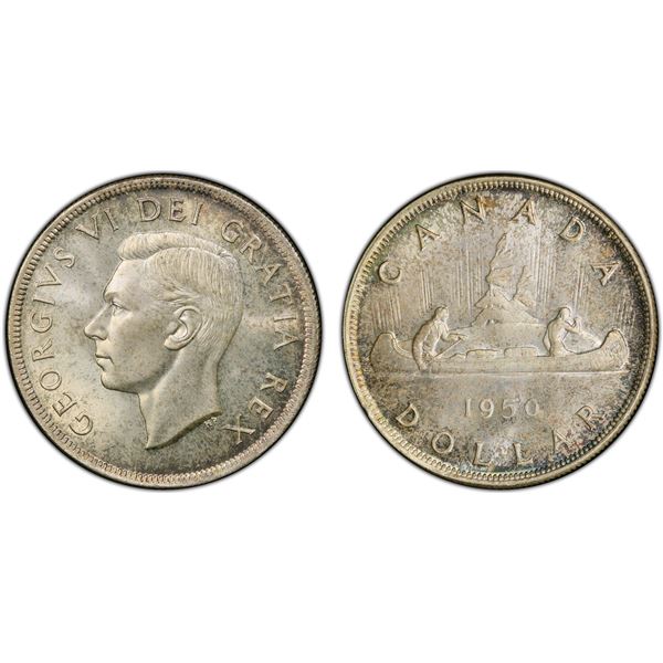 CANADA: George VI, 1937-1952, AR dollar, 1950, PCGS ProofLike Unc 67