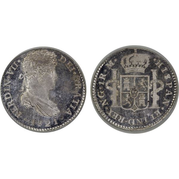 GUATEMALA: Fernando VII, 1808-1821, AR real, 1821-NG, PCGS MS62