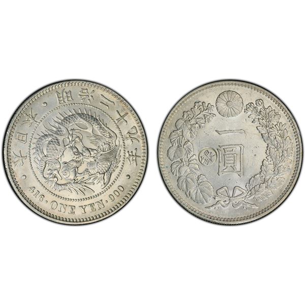 JAPAN: Meiji, 1867-1912, AR yen, year 29 (1896), PCGS MS61
