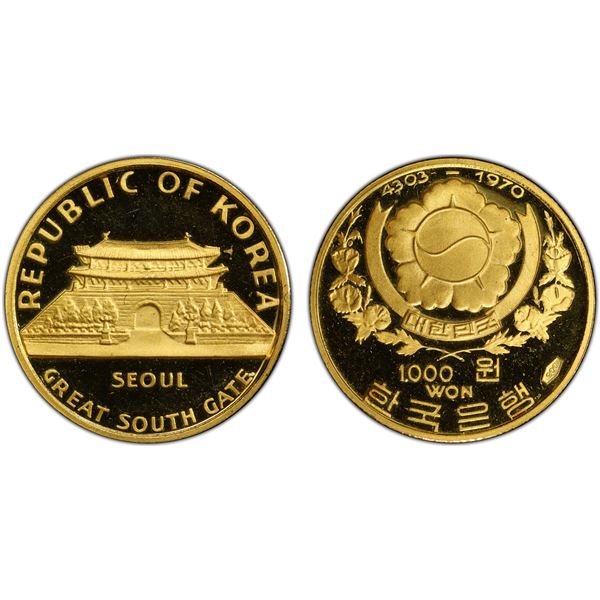 KOREA (SOUTH): Republic, AV 1000 won, 1970, PCGS Proof 68 DCAM