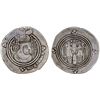 Image 1 : ARAB-SASANIAN: al-Qatari b. Fuja'a, ca. 688-698, AR drachm (3.54g), BYSh (Bishapur), AH75, pleasing 