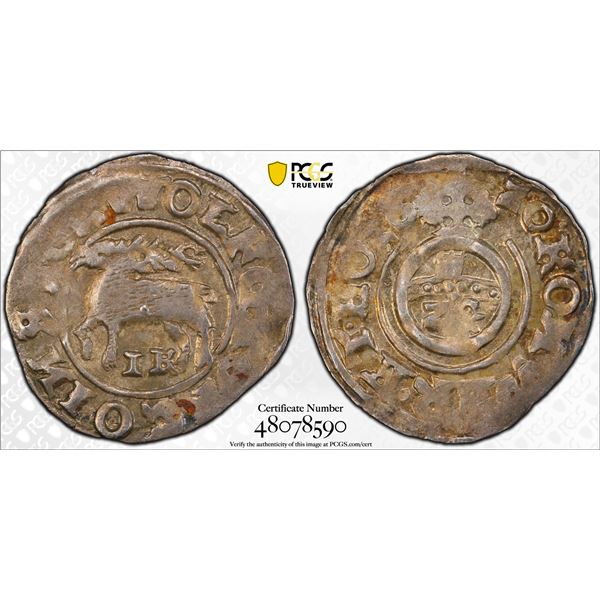 STOLBERG-STOLBERG: Wolfgang Georg, 1612-1631, AR groschen (1/24 thaler), Wernigerode, 1620, PCGS AU5