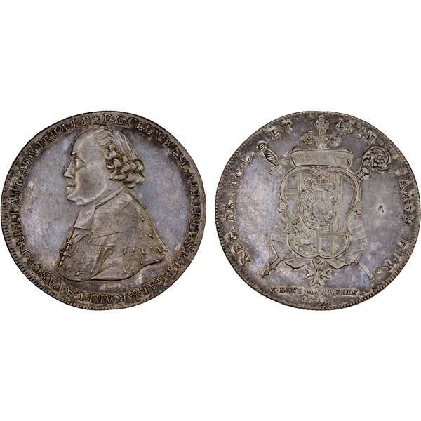 TRIER: Clemens Wenzel von Sachsen, 1768-1794, AR thaler, 1769, XF