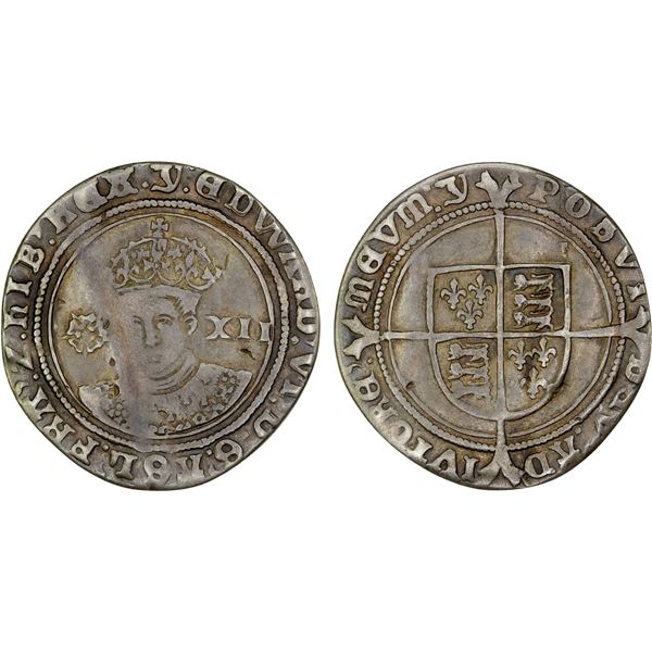 ENGLAND: Edward VI, 1547-1553, AR shilling (5.3g), ND (1551-53), F-VF