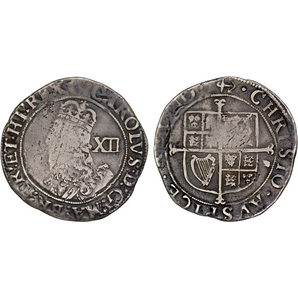 ENGLAND: Charles I, 1625-1649, AR shilling (5.61g), ND (1638-9), Fine