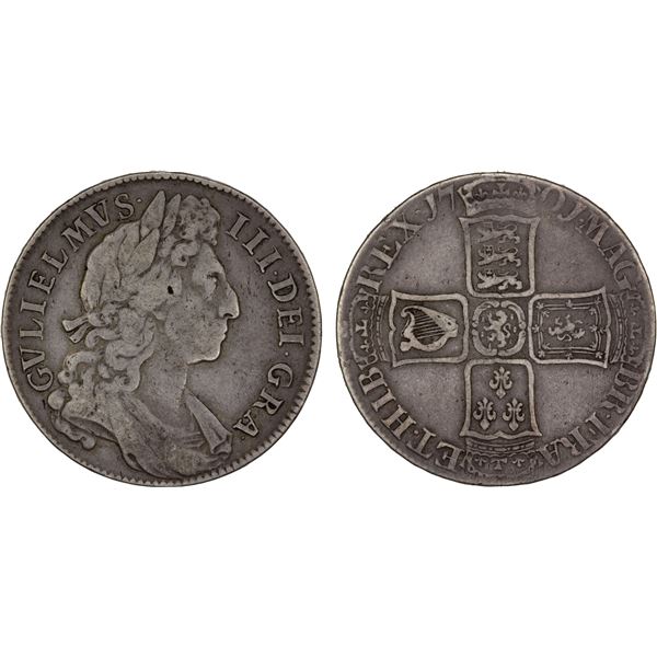 ENGLAND: William III, 1694-1702, AR halfcrown, 1701, Fine