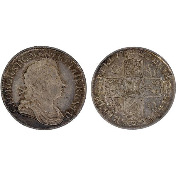 GREAT BRITAIN: George I, 1714-1727, AR shilling, 1723, ICG MS63
