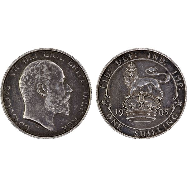 GREAT BRITAIN: Edward VII, 1901-1910, AR shilling, 1905, VF-XF