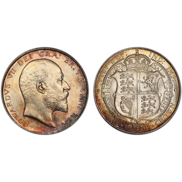GREAT BRITAIN: Edward VII, 1901-1910, AR halfcrown, 1902, PCGS MS64