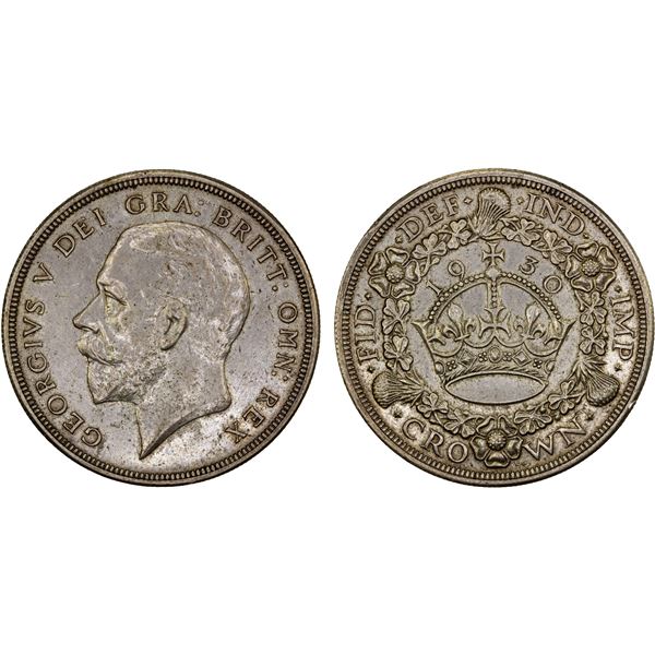 GREAT BRITAIN: George V, 1910-1936, AR crown, 1930, XF