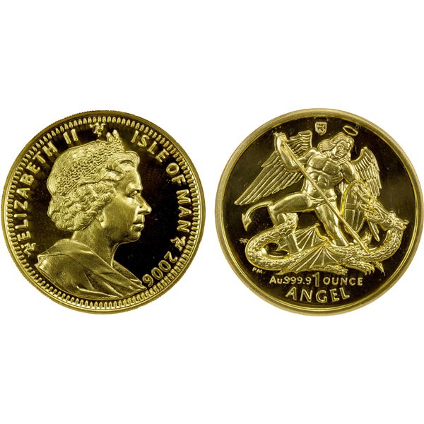 ISLE OF MAN: Elizabeth II, 1952-2022, AV angel, 2006-PM, NGC Gem Proof
