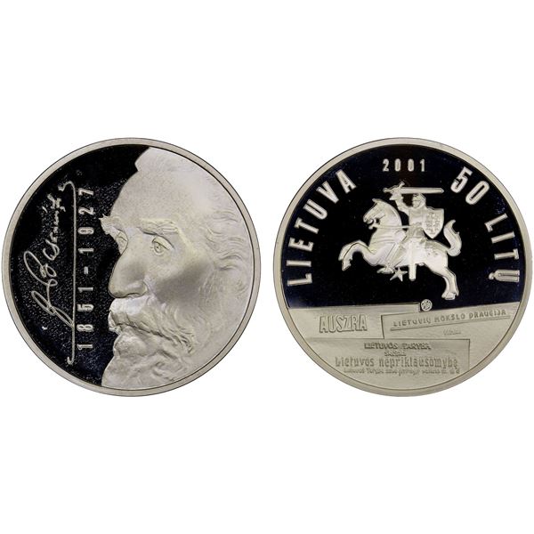 LITHUANIA: Republic, AR 10 zlotych, 1997, Proof