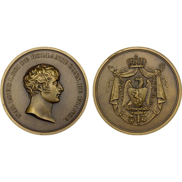 HOLLAND: Louis Napoleon, 1806-1810, AE medal (63.45g), Paris, ND (1806), Choice Unc