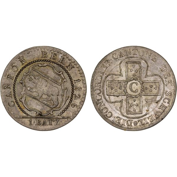 SWITZERLAND: BERN: Canton, AR batzen, 1826, Unc