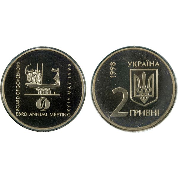 UKRAINE: Republic, 2 hryvni, 1998, Choice Unc