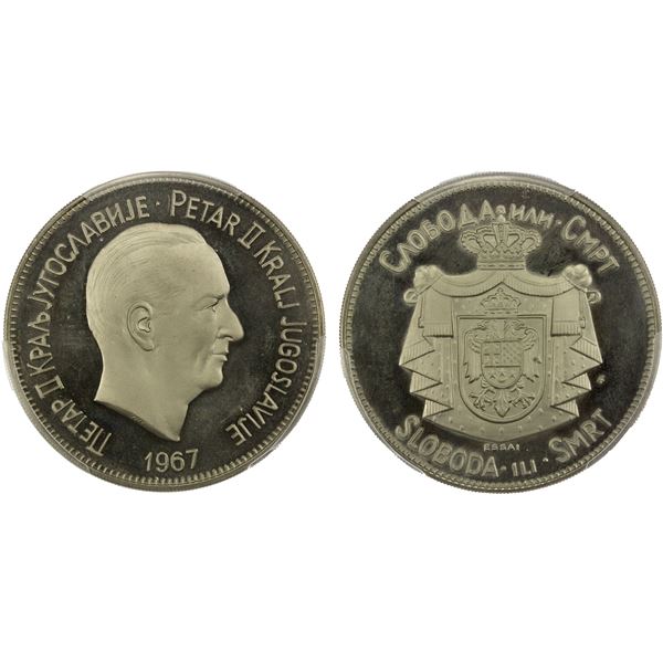 YUGOSLAVIA: Peter II, crown, 1967, PCGS Specimen 68