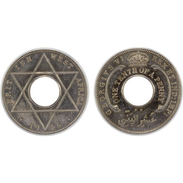BRITISH WEST AFRICA: George VI, 1936-1952, 1/10 Penny, 1946-KN, PCGS Specimen 64