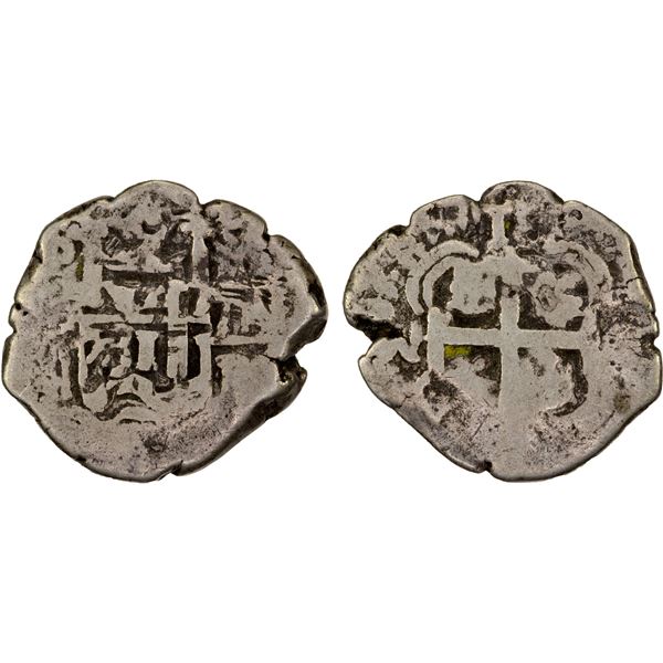 BOLIVIA: Carlos II, 1665-1700, AR 2 reales (5.94g) (16)81-P, Good