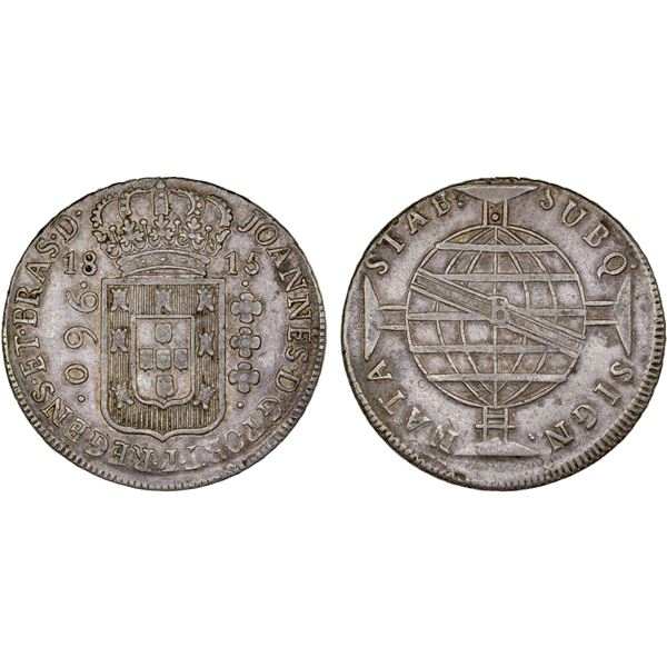 BRAZIL: Joao, as Prince Regent, 1799-1818, AR 960 reis, 1815-B, VF-XF