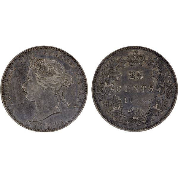 CANADA: Victoria, 1858-1901, AR 25 cents, 1870, NGC EF40