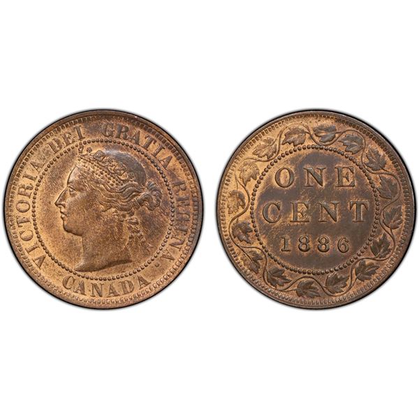 CANADA: Victoria, 1858-1901, AE cent, 1886, PCGS MS63 RB