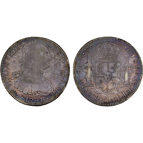 MEXICO: Carlos IV, 1788-1808, AR 8 reales, 1791-Mo, F-VF