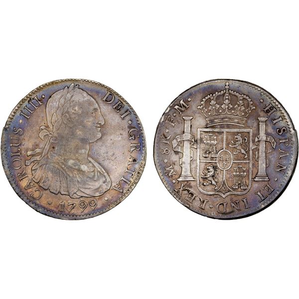 MEXICO: Carlos IV, 1788-1808, AR 8 reales, 1799-Mo, VF