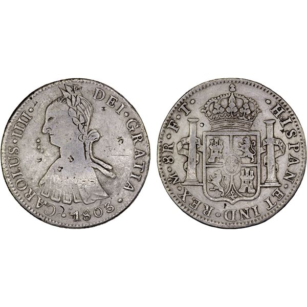 MEXICO: Carlos IV, 1788-1808, AR 8 reales, 1803-Mo, VF