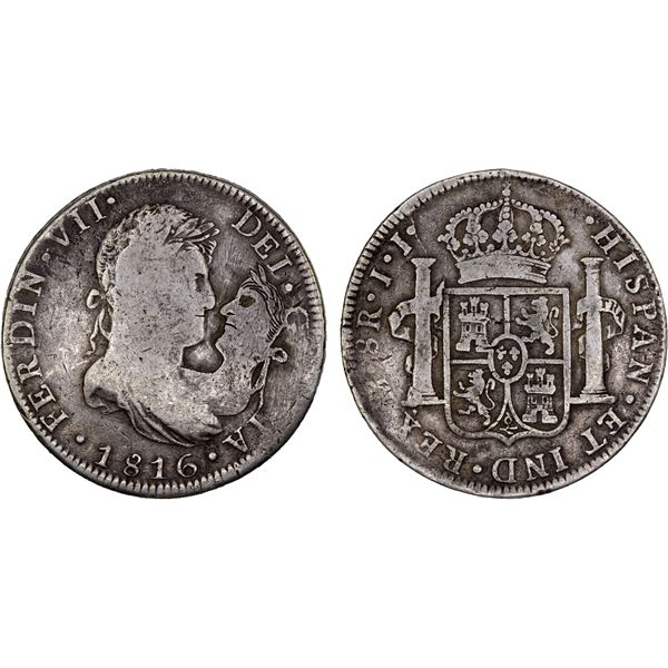 MEXICO: Fernando VII, 1808-1821, AR 8 reales, 1816-Mo, F-VF