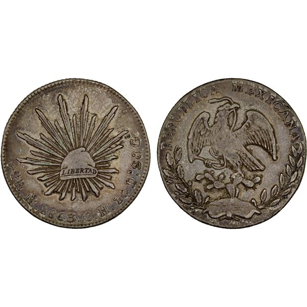 MEXICO: Republic, AR 4 reales, 1863/2-Mo, XF