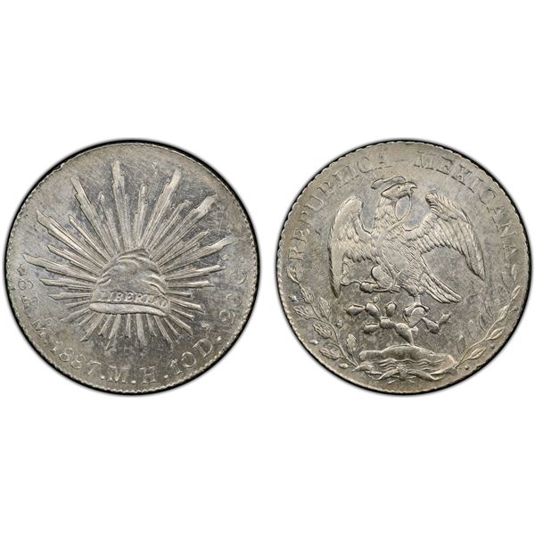 MEXICO: Republic, AR 8 reales, 1887-Mo, PCGS AU details