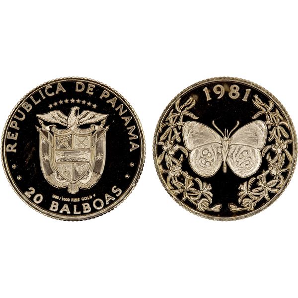 PANAMA: Republic, AV 20 balboas, 1981-FM, Choice Proof