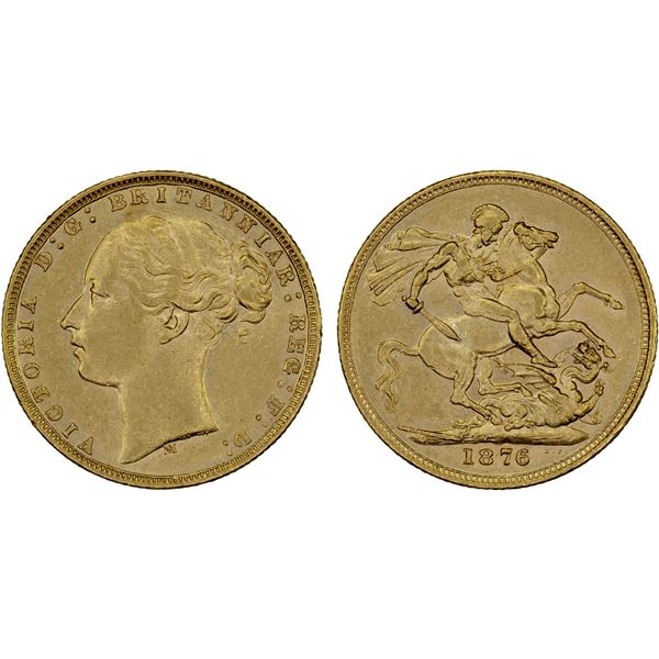 AUSTRALIA: Victoria, 1837-1901, AV sovereign, 1876-M, XF