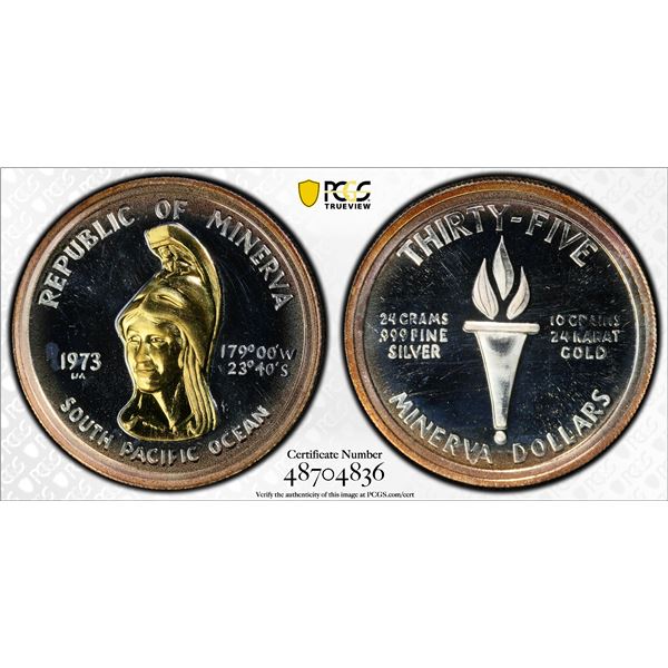 MINERVA: Republic, AR 35 dollars, 1973-LM, PCGS Proof 66 CAM